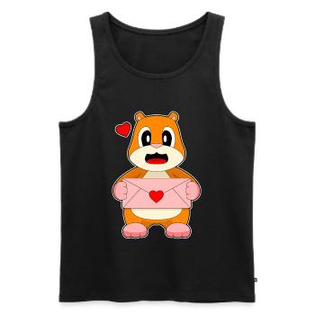 Lettre d’amour pour hamster - Débardeur bio Premium Homme - noir - Devant - Michal (187cm)