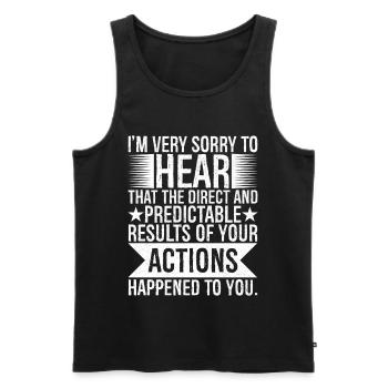 I'm very sorry to hear that the direct predictable - Men's Premium Organic Tank Top - black - Front - AI Model Male 178 light (178cm)