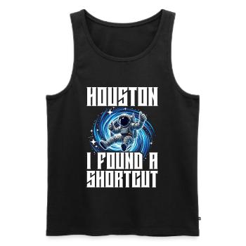 Funny Astronaut Space Portal Wormhole Saying - Men's Premium Organic Tank Top - black - Front - AI Model Male 178 light (178cm)