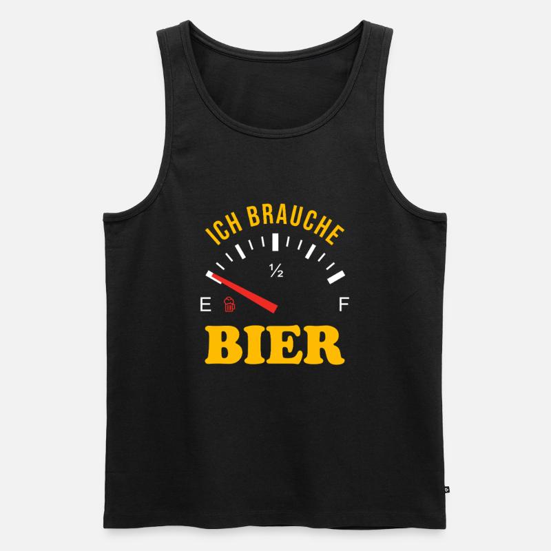 Tankanzeige Ich brauche Bier - Männer Premium Bio Tank Top - Schwarz
