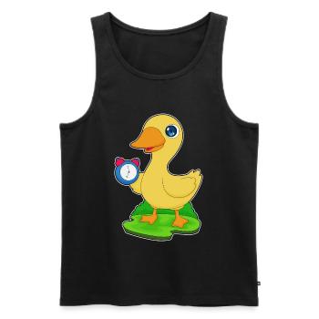 Ente Wecker - Männer Premium Bio Tank Top - Schwarz - Vorne - Michal (187cm)