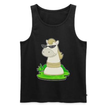 Schachfigur Springer Schach - Männer Premium Bio Tank Top - Schwarz - Vorne - Michal (187cm)