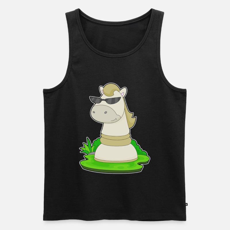 Schachfigur Springer Schach - Männer Premium Bio Tank Top - Schwarz