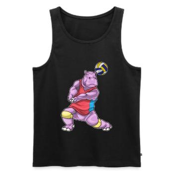 hippopotamus volleyball player volleyball - Men's Premium Organic Tank Top - black - Front - Michal (187cm)
