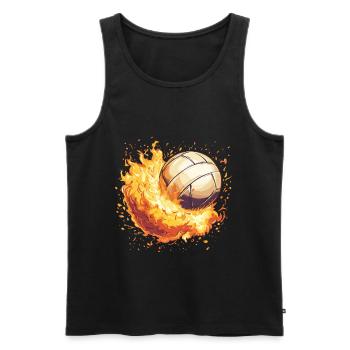 brennender Volleyball Feuer - Männer Premium Bio Tank Top - Schwarz - Vorne - AI Model Male 178 light (178cm)