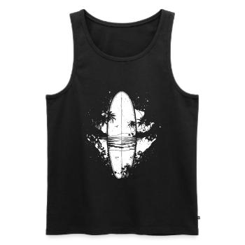 Surfbrett Skizze - Männer Premium Bio Tank Top - Schwarz - Vorne - AI Model Male 178 light (178cm)
