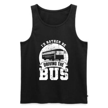 I'd Rather Be Driving The Bus - Männer Premium Bio Tank Top - Schwarz - Vorne - Michal (187cm)