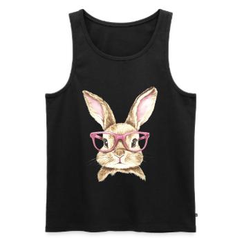 Lapin Lapin Lunettes Oreilles de Lapin Cadeau Lapin - Débardeur bio Premium Homme - noir - Devant - Michal (187cm)