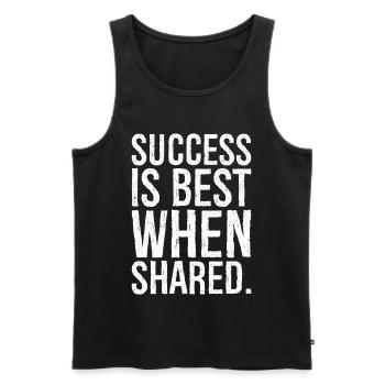 Erfolg ist am besten, wenn er geteilt wird - Männer Premium Bio Tank Top - Schwarz - Vorne - AI Model Male 178 light (178cm)