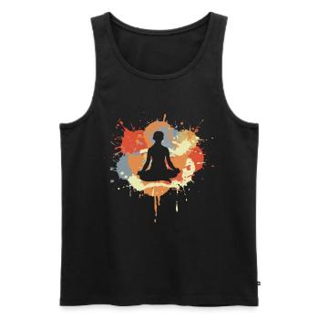 Yoga - Men's Premium Organic Tank Top - black - Front - Michal (187cm)