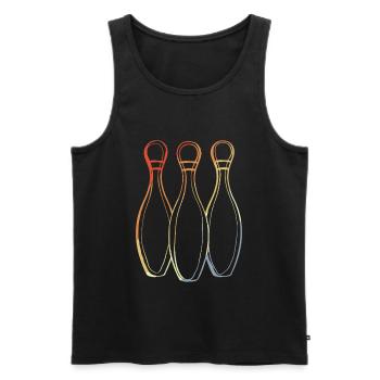 Bowling Skizze Retro Look - Männer Premium Bio Tank Top - Schwarz - Vorne - AI Model Male 178 light (178cm)