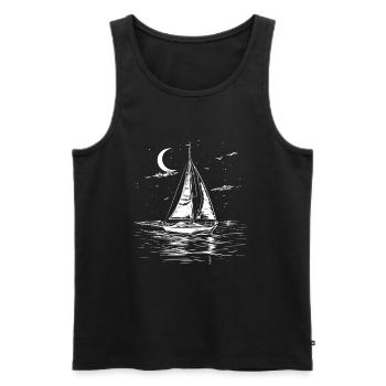 Segeln Zeichnung - Männer Premium Bio Tank Top - Schwarz - Vorne - AI Model Male 178 light (178cm)
