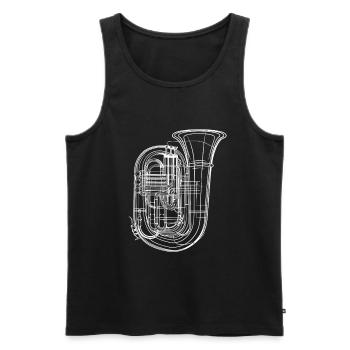 Tuba Skizze - Männer Premium Bio Tank Top - Schwarz - Vorne - Michal (187cm)