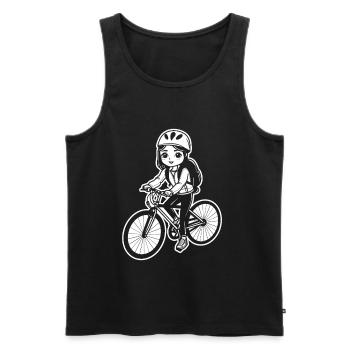 Female cyclist sketch - Men's Premium Organic Tank Top - black - Front - Michal (187cm)