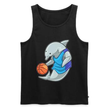 Dolphin Basketteur Basketteur - Débardeur bio Premium Homme - noir - Devant - Michal (187cm)