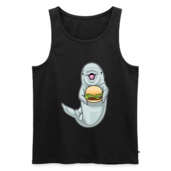 Dolphin Cheeseburger - Men's Premium Organic Tank Top - black - Front - AI Model Male 178 light (178cm)