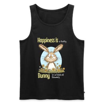 Bunny Easter Motif Saying Spring - Men's Premium Organic Tank Top - black - Front - AI Model Male 178 light (178cm)
