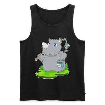 Pêche au poisson pêcheur rhinocéros - Débardeur bio Premium Homme - noir - Devant - Michal (187cm)