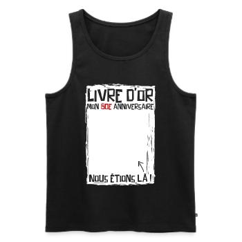60 years | 60th Birthday | Funny Guestbook - Men's Premium Organic Tank Top - black - Front - Michal (187cm)