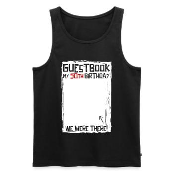 50 years | 50th Birthday | Funny Guestbook - Men's Premium Organic Tank Top - black - Front - Michal (187cm)