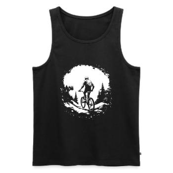 Mountainbiking Skizze - Männer Premium Bio Tank Top - Schwarz - Vorne - AI Model Male 178 light (178cm)