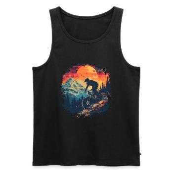 VTT Synthwave - Débardeur bio Premium Homme - noir - Devant - Michal (187cm)
