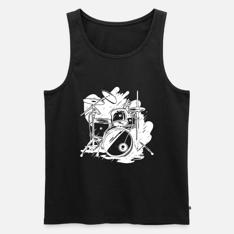 Schlagzeug Grafik - Männer Premium Bio Tank Top - Schwarz