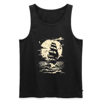 Sailing Drawing - Men's Premium Organic Tank Top - black - Front - Michal (187cm)