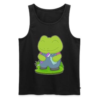 Frog Toothbrush - Men's Premium Organic Tank Top - black - Front - AI Model Male 178 light (178cm)