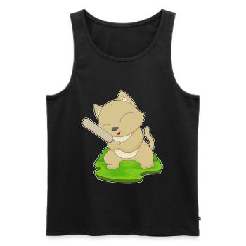 Cat Cricket Cricket Bats - Men's Premium Organic Tank Top - black - Front - Michal (187cm)