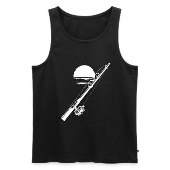 Fishing Graph - Men's Premium Organic Tank Top - black - Front - AI Model Male 178 light (178cm)