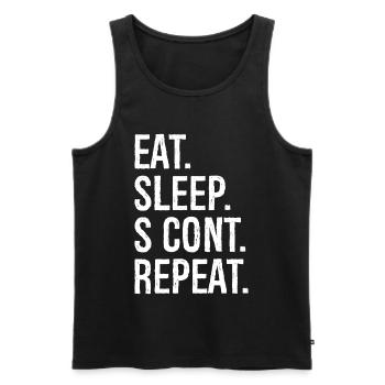 eat sleep s cont repeat - Männer Premium Bio Tank Top - Schwarz - Vorne - Michal (187cm)