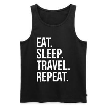 Eat Sleep Travel Repeat - Men's Premium Organic Tank Top - black - Front - Michal (187cm)