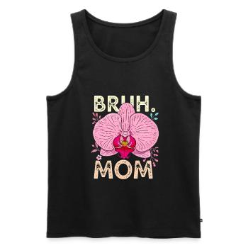 Bruh Mom Orchidee - Männer Premium Bio Tank Top - Schwarz - Vorne - AI Model Male 178 light (178cm)