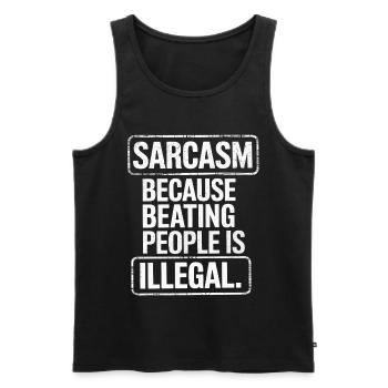 Sarcasm Because Honesty Is Too Harsh Funny Quote - Men's Premium Organic Tank Top - black - Front - AI Model Male 178 light (178cm)