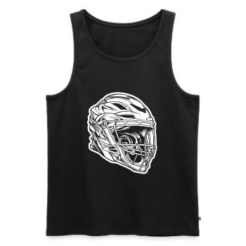 Croquis du casque de crosse - Débardeur bio Premium Homme - noir - Devant - Michal (187cm)