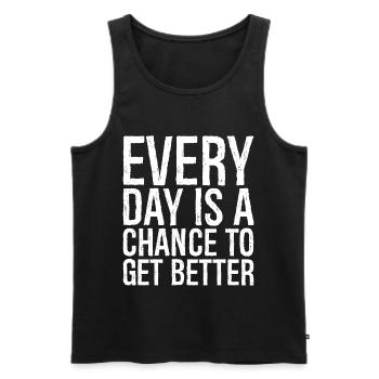 every day is a chance to get better - Men's Premium Organic Tank Top - black - Front - AI Model Male 178 light (178cm)