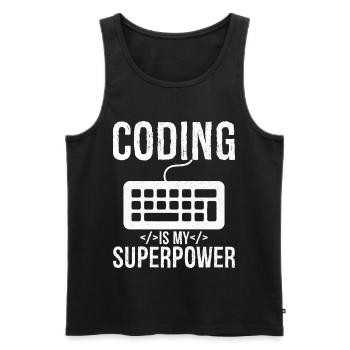 coding is my superpower - Männer Premium Bio Tank Top - Schwarz - Vorne - AI Model Male 178 light (178cm)