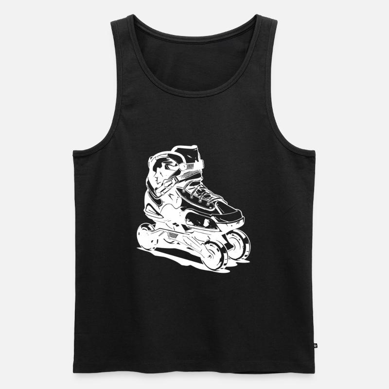 Roller Skates Zeichnung - Männer Premium Bio Tank Top - Schwarz