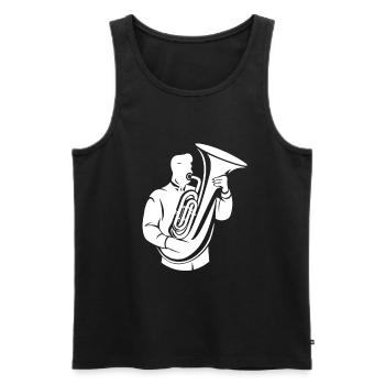 Tubaspieler Skizze - Männer Premium Bio Tank Top - Schwarz - Vorne - Michal (187cm)
