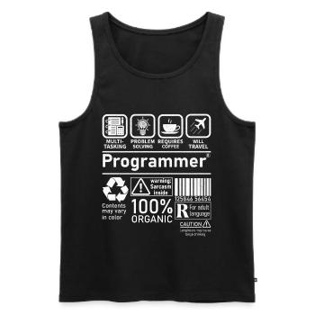 Programmer multi tasking problem solving requires - Men's Premium Organic Tank Top - black - Front - AI Model Male 178 light (178cm)