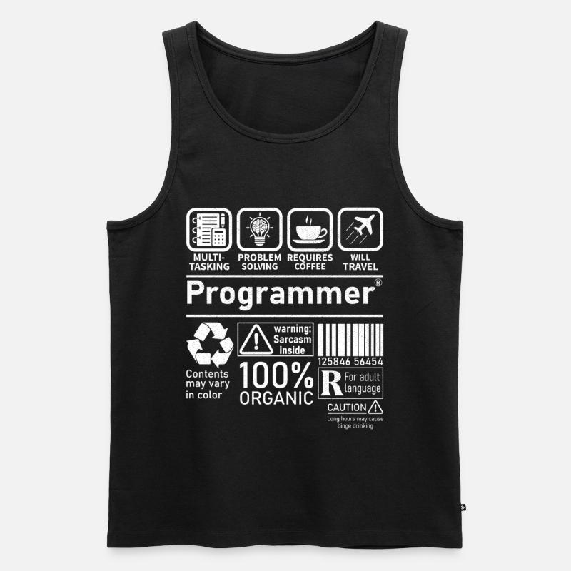 Programmeur multitâche, la résolution de problèmes nécessite - Débardeur bio Premium Homme - noir