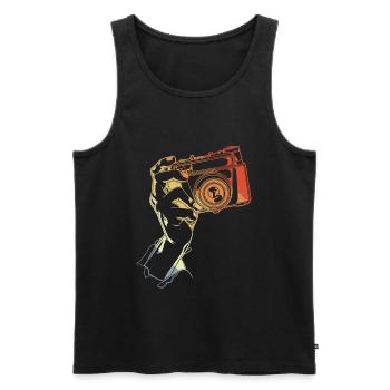 Photography Vintage Style - Men's Premium Organic Tank Top - black - Front - AI Model Male 178 light (178cm)