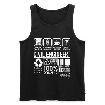 Civil Engineer multi tasking problem solving - Männer Premium Bio Tank Top - Schwarz - Vorne - AI Model Male 178 light (178cm)