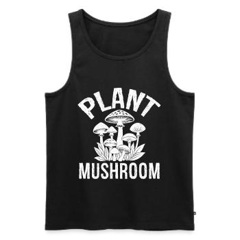 Champignon végétal - Débardeur bio Premium Homme - noir - Devant - AI Model Male 178 light (178cm)
