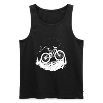 Mountainbike - Männer Premium Bio Tank Top - Schwarz - Vorne - Michal (187cm)