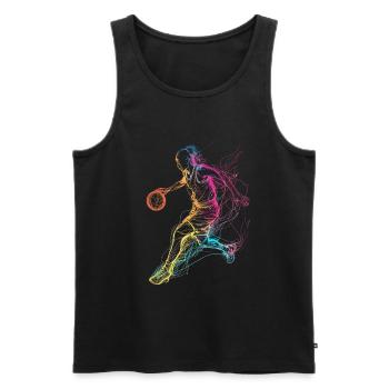 Basketballerin - Männer Premium Bio Tank Top - Schwarz - Vorne - Michal (187cm)