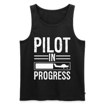 Pilot In progress - Men's Premium Organic Tank Top - black - Front - AI Model Male 178 light (178cm)