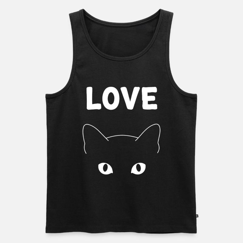 Love Chat: Katzenhafte Süße - Männer Premium Bio Tank Top - Schwarz