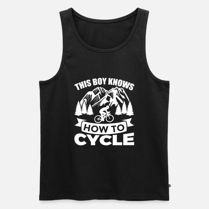 Fahrradfahrer Junge - Männer Premium Bio Tank Top - Schwarz